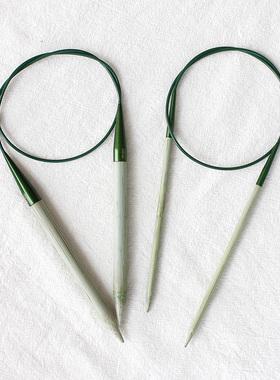 毛线街 LYKKE24in 60cm固定竹子环针 绿色针绳毛衣棒针进口桦木