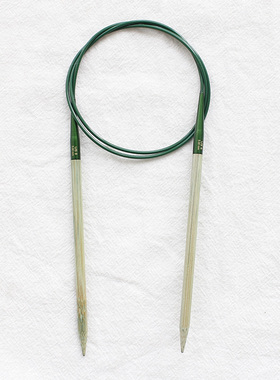 毛线街 Lykke grove32in 80cm固定环针竹子环针 绿色针绳毛衣针