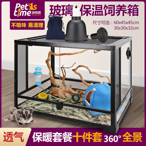 蜜袋鼯饲养箱爬箱飞鼠玻璃箱