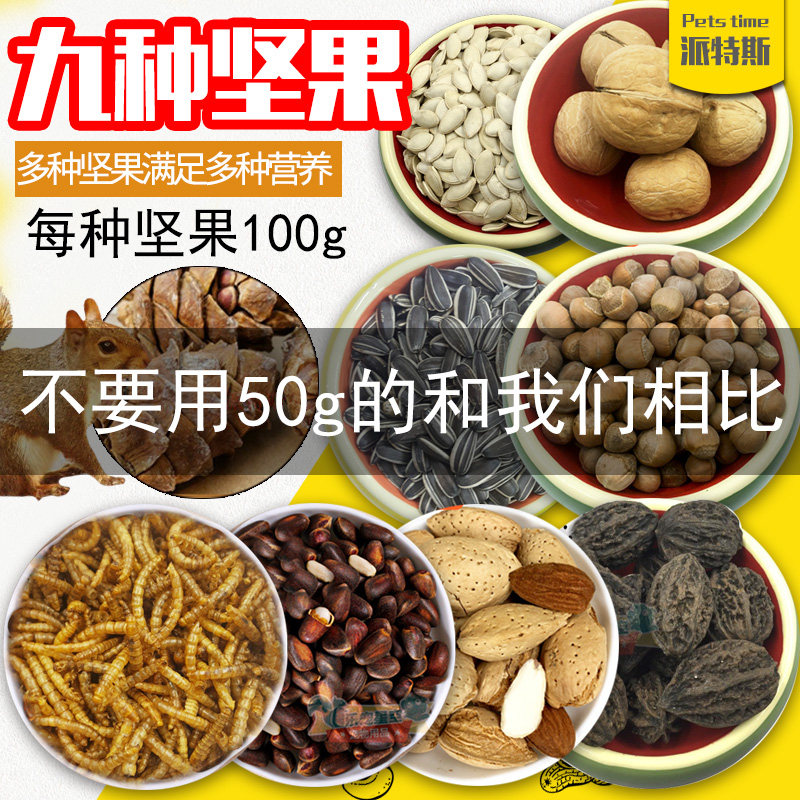 坚果核桃松鼠粮食坚果混合坚果磨牙松子核桃葵瓜子巴旦木松塔900g
