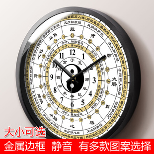 子丑寅卯十二时辰挂钟子午流注经络运行图时钟养生美体中医保健钟