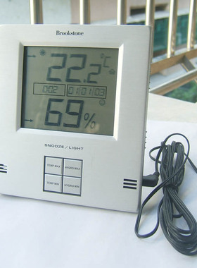 出口库存Brookstone数字电子温度计湿度计大温湿度表温湿度仪带背