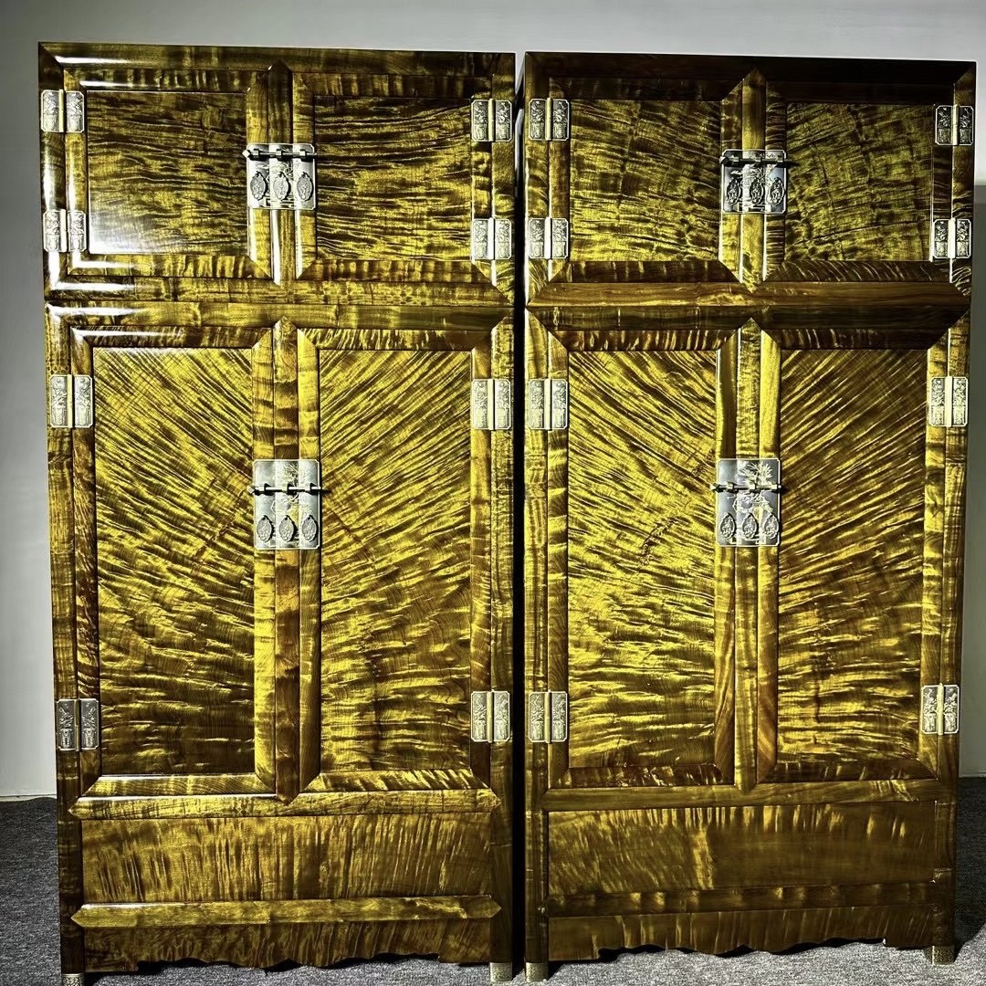 金丝楠木衣柜实木仿古中式顶箱柜家用卧室衣橱轻奢红木家具订制