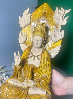 金丝楠木阴沉木观音木雕摆件家居客厅供奉公司会所茶室送礼