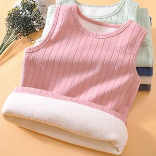 秋冬打底女童保暖贴身内穿加绒加厚背心宝宝百搭男童小孩套头马甲