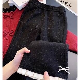 女童小香风微喇裤春秋百搭新款潮儿童时髦裤子春装女孩喇叭裤洋气