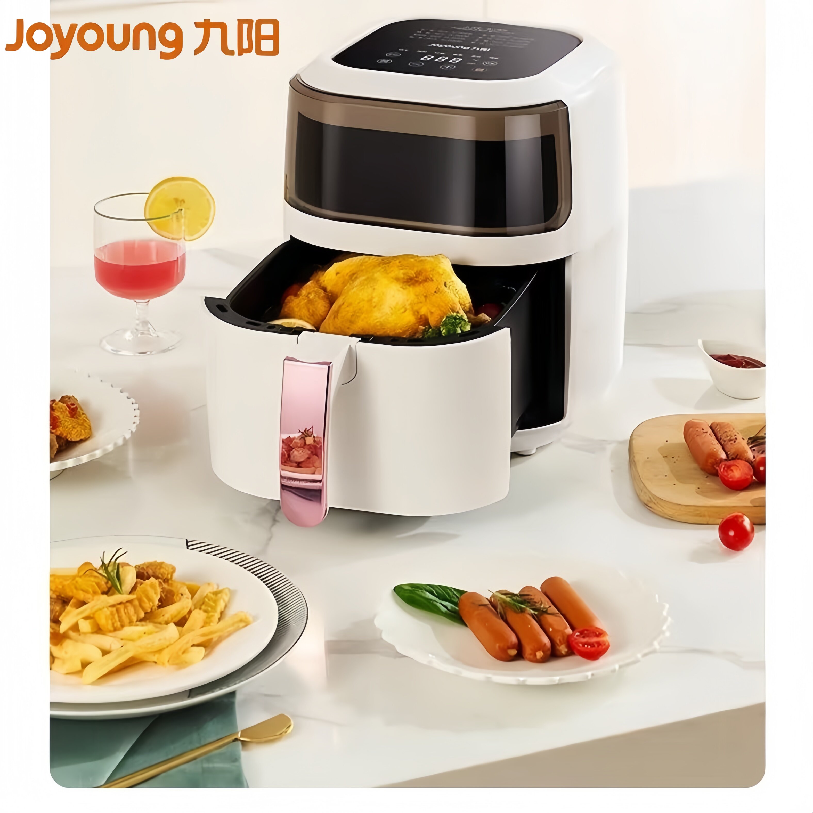 九阳空气炸锅4.5L大容量家用可视新款炸锅多功能空气电炸锅免翻面