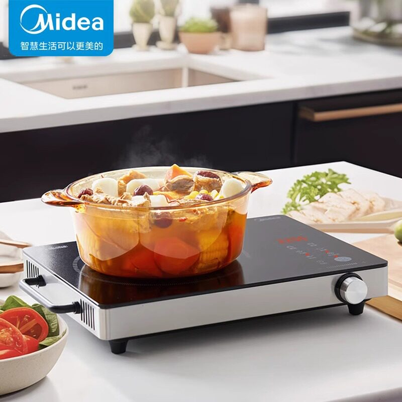 美的电陶炉家用多功能小型电磁炉火锅大容量大功率电磁灶煮茶蒸煮