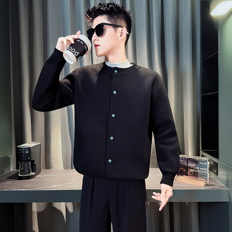KS30-P78开衫外套男高级潮牌简约男装上衣褂子秋冬针织夹克,男装夹克,电商D319