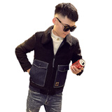 JK02-P128加厚羊羔绒拼接棉衣男冬季保暖修身小码外套，男装棉衣，电商D319