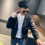 6251-P88外套男韩版潮流连帽夹克春秋季男装网红工装上衣控118，男装夹克，电商D319
