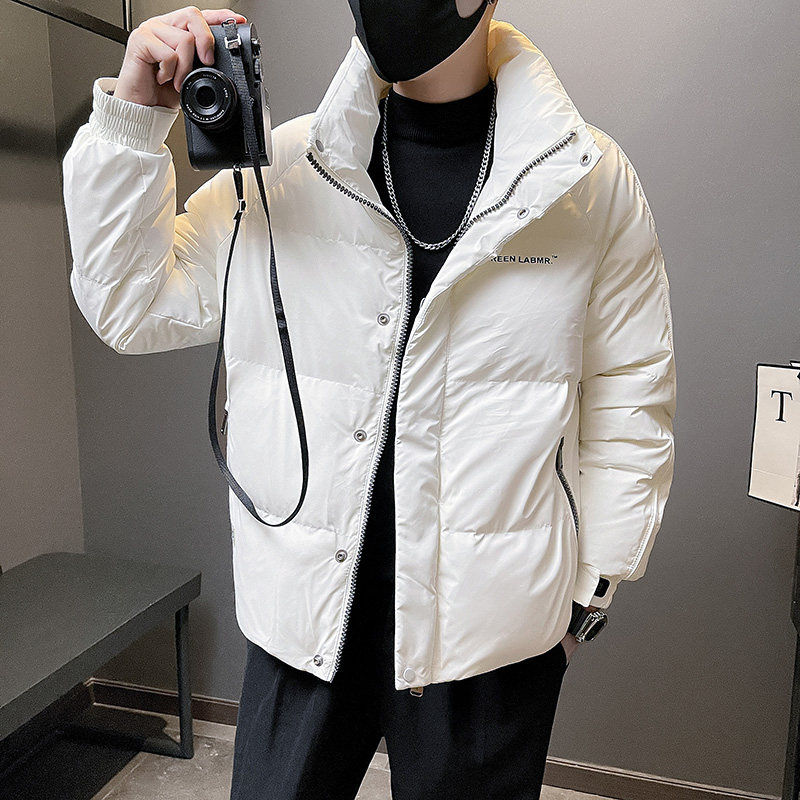 6669-P168 冬季休闲立领纯色学生潮流外套男羽绒服-4 控228图片