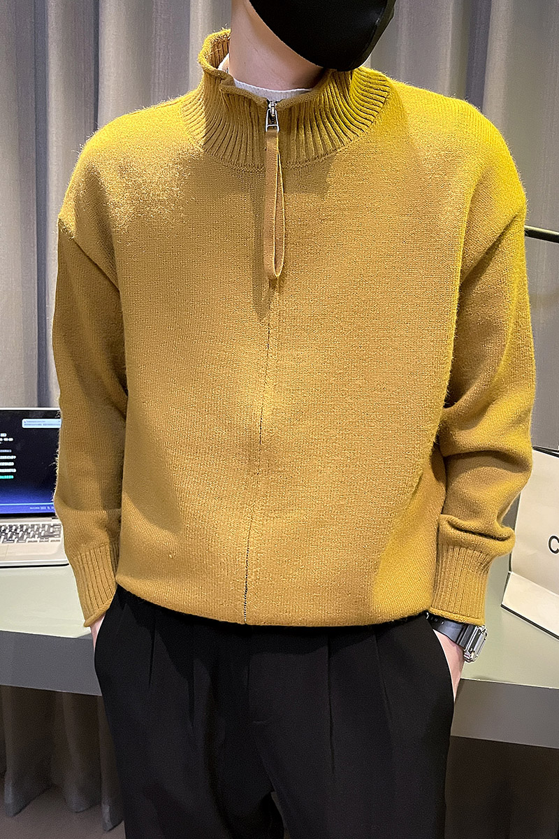 6685-P88冬季休闲纯色立领男士拉链宽松开衫毛衣潮流外套控118,男装针织衫/毛衣,电商D319