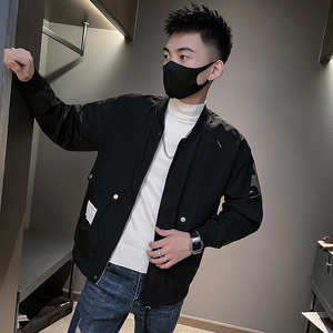 6586-P88 秋季新款夹克工装口袋修身休闲棒球领外套男-1 控118图片