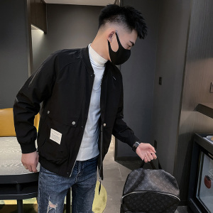 6586-P88 秋季新款夹克工装口袋修身休闲棒球领外套男-2 控118图片