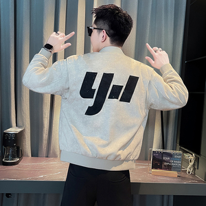 JK989-P98 秋季棒球领满天星帅气修身夹克外套 控138-1图片