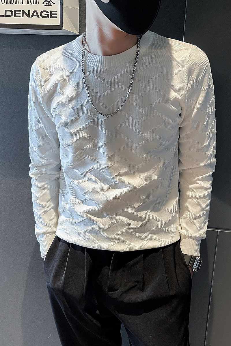 6620-特P59秋冬肌理感高级高纯色套头毛衣内搭男针织衫控89,男装针织衫/毛衣,电商D319