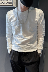 6620-特P59 秋冬肌理感高级高纯色套头毛衣内搭男针织衫 控89图片