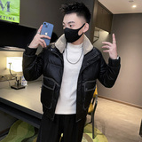 6400-P168新款男士棉衣短款毛领加厚冬季时尚帅气潮牌外套-1，男装棉衣，电商D319