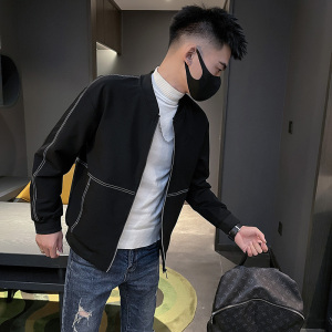 6584-P88 秋季新款明线夹克工装青年休闲棒球领外套男-4 控118图片