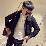 JK162-P128加厚羊羔绒拼接棉衣男冬季保暖修身小码外套，男装棉衣，电商D319