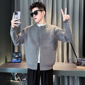KS30-P78 开衫外套男高级潮牌简约男装上衣褂子秋冬针织夹克图片
