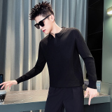 M35-P68男士翻领毛衣秋冬季潮流加厚内搭线衣打底衫休闲针织衫，男装T恤，电商D319