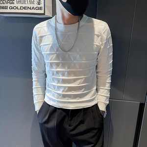 6617-特P59 秋冬季毛衣男长袖圆领打底衫内搭冬装针织衫-1 控89图片