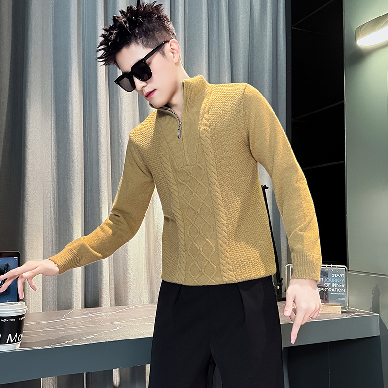 M36-P78卡其色毛衣男痞帅半高领内搭线衣打底衫秋冬修身针织衫,男装T恤,电商D319 M36-P78卡其色毛衣男痞帅半高领内搭线衣打底衫秋冬修身针织衫,男装T恤,电商D319