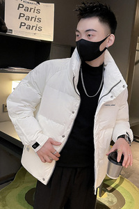6669-P168 冬季休闲立领纯色学生潮流外套男羽绒服-2 控228图片