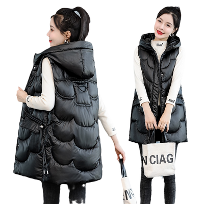 收腰显瘦棉马甲女中长款