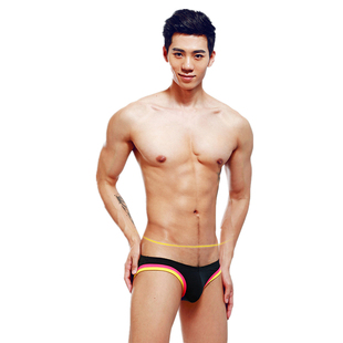 夏季新款男士时尚性感小三角低腰拚色纯棉青年透气U囊舒适潮内裤