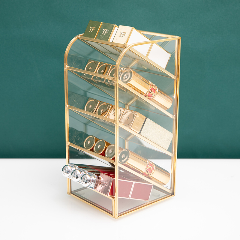 轻奢高级感口红收纳盒大容量桌面分层化妆品唇膏唇釉置物架整理