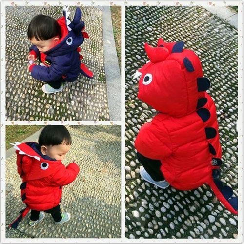 男童棉衣2023新款1宝宝恐龙棉服儿童棉衣男童冬装2-3-4-57岁潮