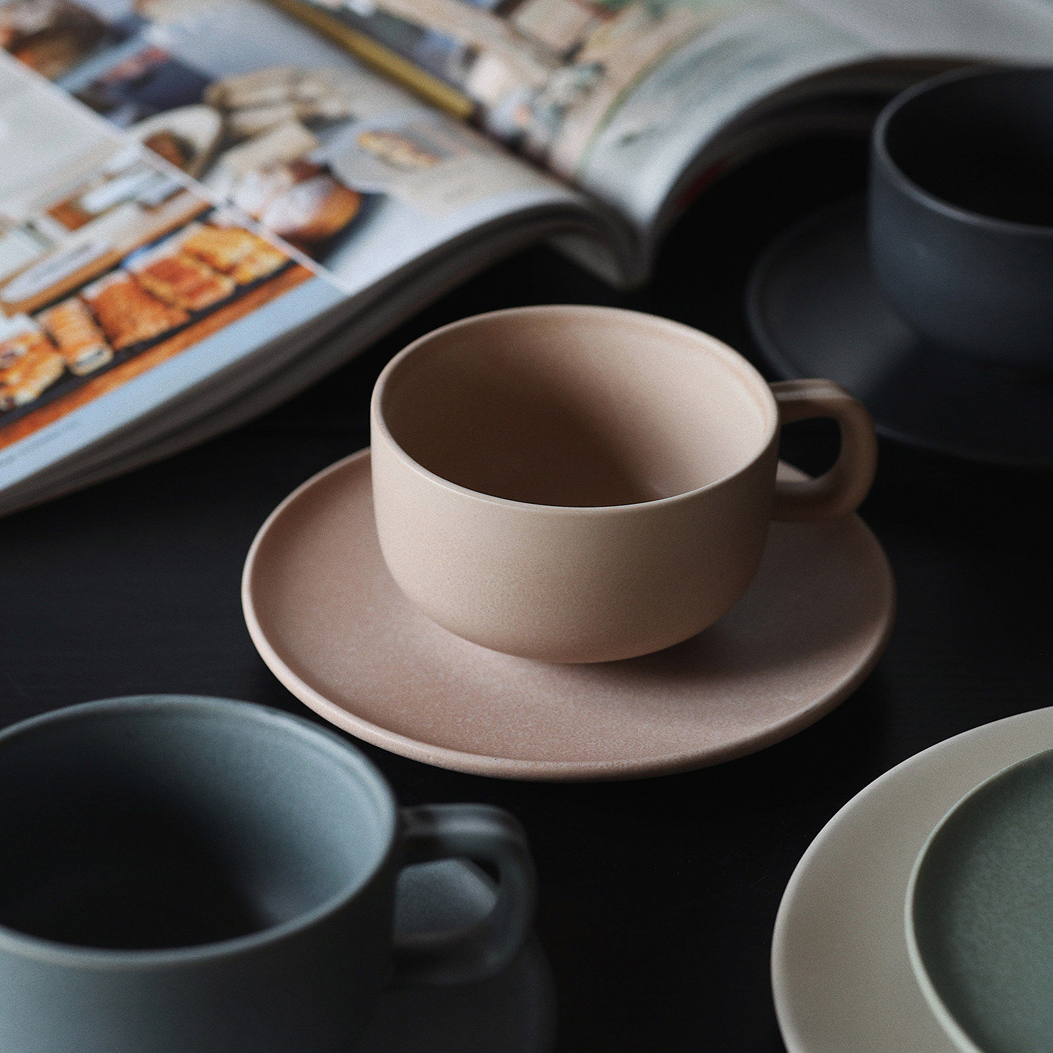 收集时光 s&p多色哑光釉系列咖啡杯碟 陶瓷拿铁咖啡杯 拉花杯热巧,餐饮具,咖啡杯,淘宝优惠券,粉丝福利购,淘宝优惠卷