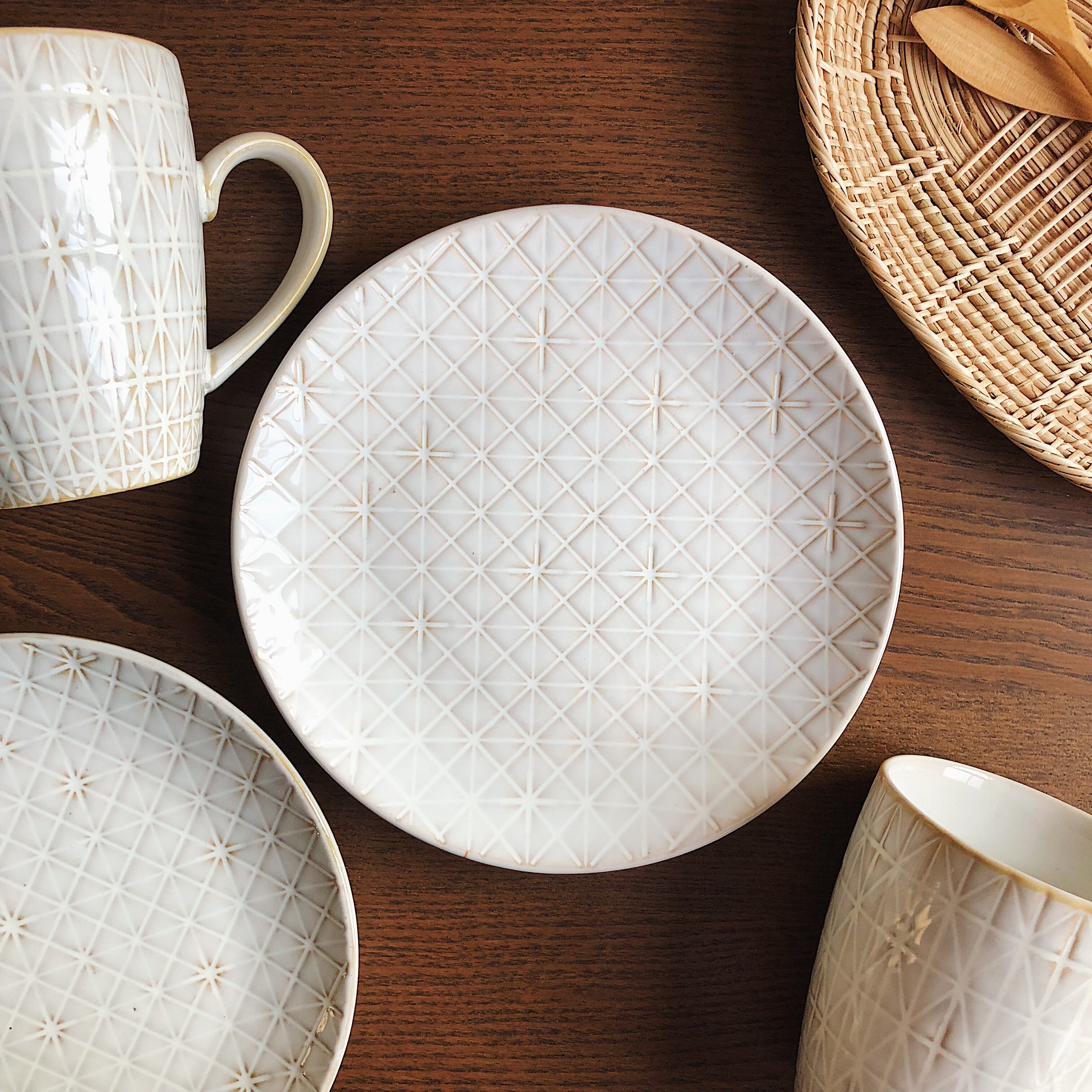 Collection of time scattered series of ceramic salad plate