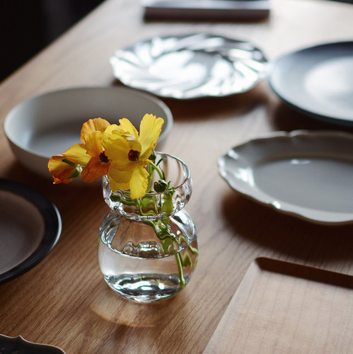 超可爱波纹桌面小瓶郁金香洋甘菊