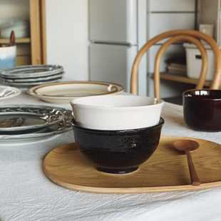 包邮 收集时光 标准100g米饭碗尺寸 say黑白手作小碗 Camus