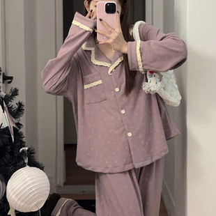 2025新款双面磨毛德绒睡衣女秋冬款薄绒舒适甜美女士家居服套装冬