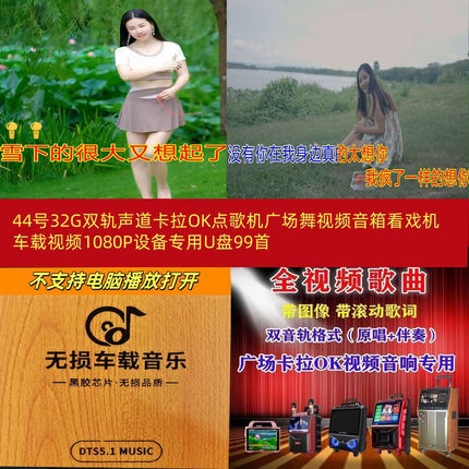 44号高端超高清4K转1080P双轨声道卡拉OK全视歌曲点歌机车载音乐