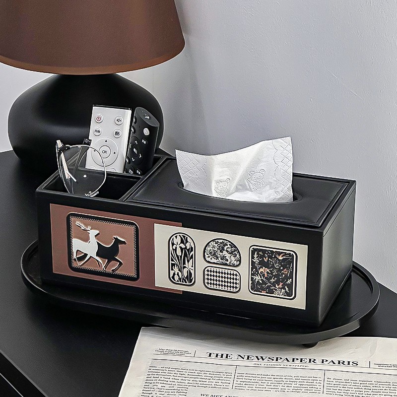 纸巾盒家用客厅创意茶几遥控器收纳盒新款高档餐巾纸抽纸盒