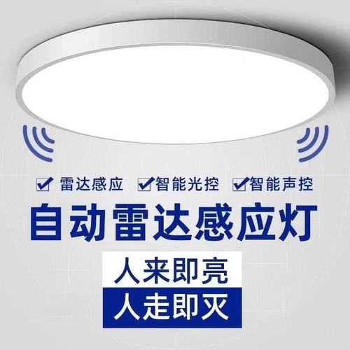 LED感应吸顶灯声控雷达红外家用过道酒店走廊消防通道车库三防灯