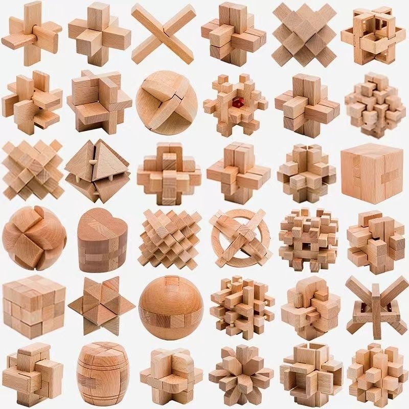 鲁班锁木质套装成人高难度全套儿童动脑益智力十级小学生玩具解压