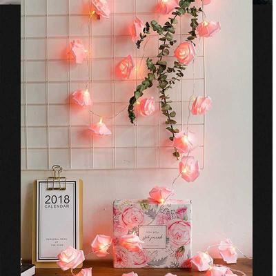 LED玫瑰花小彩灯串花朵庭院节日表白房间卧室背景拍照造型装饰灯