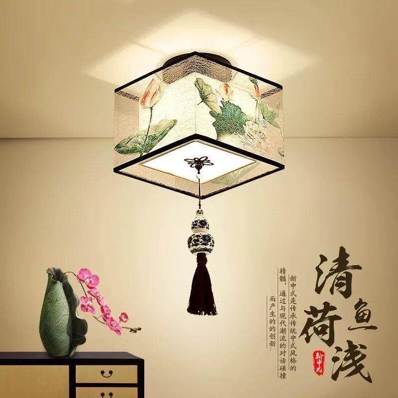 过道吸顶灯阳台玄关走廊灯新中式LED简约卧室门厅入户小吊灯吸灯图片