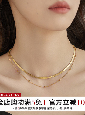 有北手作双层叠戴项链欧美简约
