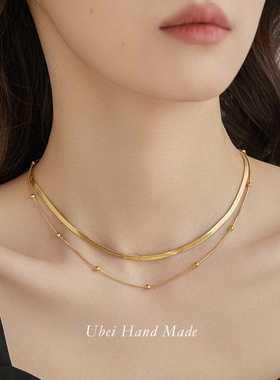 有北手作双层叠戴项链欧美简约