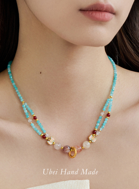 新中式国风天然松石玛瑙串珠项链