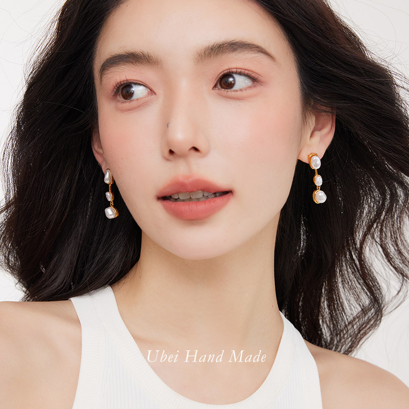 有北手作 原创设计复古气质不规则珍珠耳环简约轻奢高级春夏耳钉,饰品/流行首饰/时尚饰品新,耳环,淘宝优惠券,粉丝福利购,淘宝优惠卷