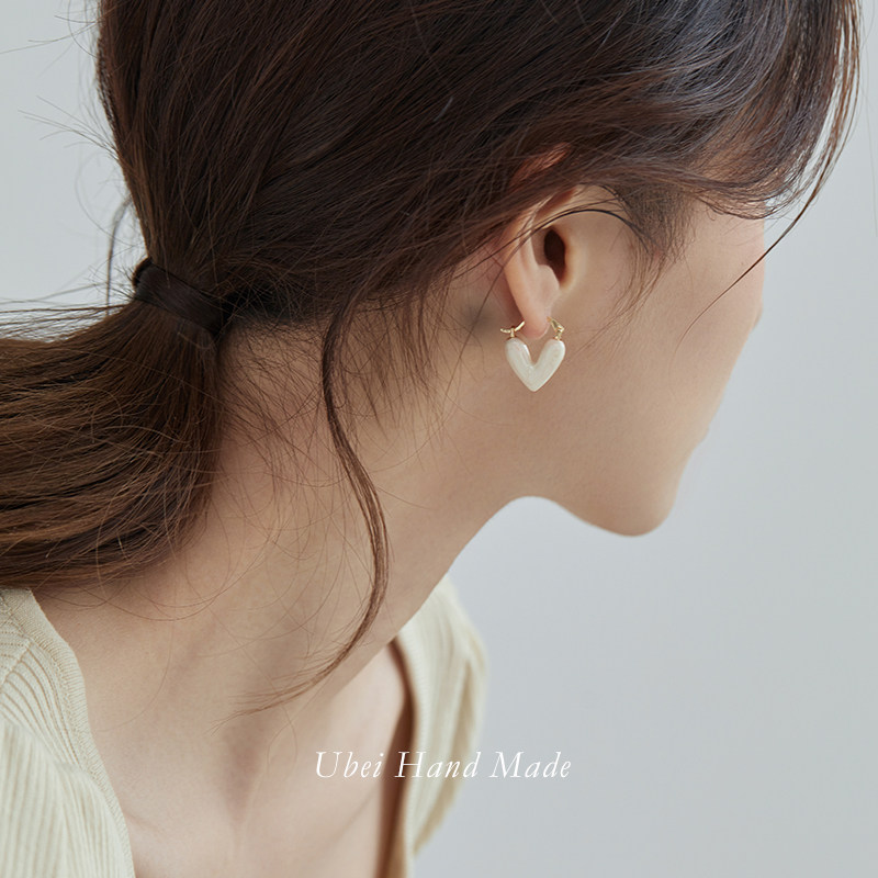 有北手作 2026春夏刘亦菲同款滴釉爱心耳环女小巧百搭桃心耳扣,饰品/流行首饰/时尚饰品新,耳环,淘宝优惠券,粉丝福利购,淘宝优惠卷